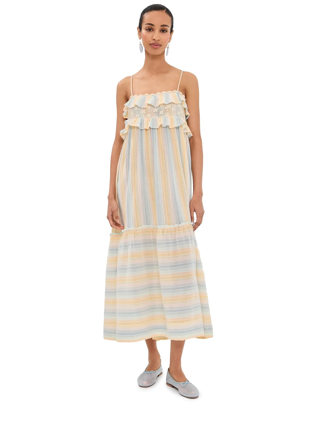 Alix of Bohemia Ida Sunwash Stripe Dress Multi Color - 画像1