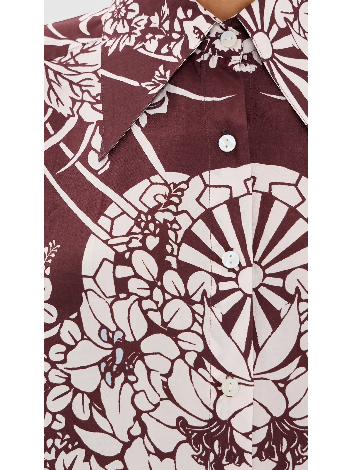 Alix of Bohemia Emery Auburn Spoke Silk Shirt - 画像6