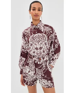 Alix of Bohemia Emery Auburn Spoke Silk Shirt - サムネイル2