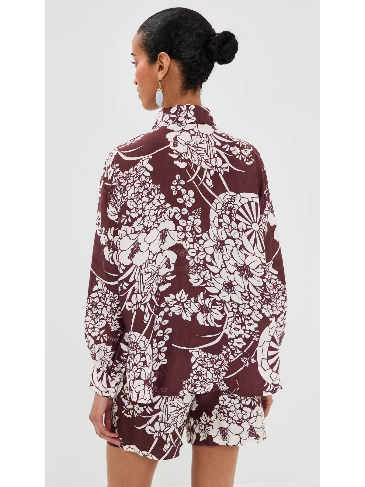 Alix of Bohemia Emery Auburn Spoke Silk Shirt - 画像3