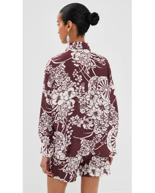 Alix of Bohemia Emery Auburn Spoke Silk Shirt - サムネイル3