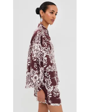 Alix of Bohemia Emery Auburn Spoke Silk Shirt - サムネイル4