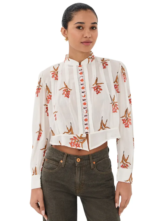 Alix of Bohemia Alix of Bohemia ライランド ペルシモン フラワー シャツの商品画像