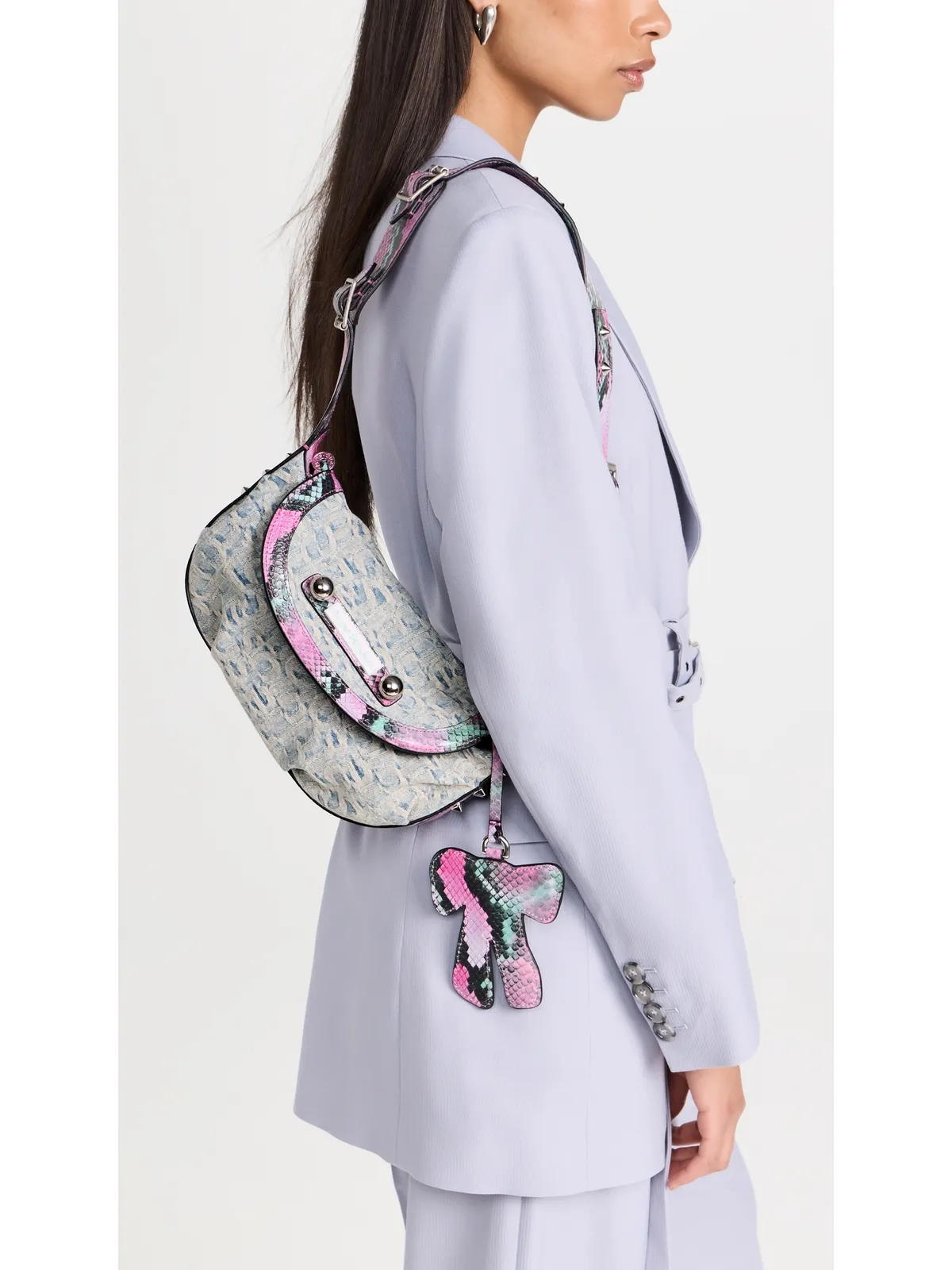 Acne Studios Shoulder Bag ライトブルー/ピンク - 画像3