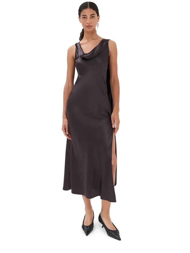 Acne Studios Acne Studios シルクサテン チュニックドレス グラファイトグレーの商品画像