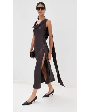 Acne Studios シルクサテン チュニックドレス グラファイトグレー - サムネイル2