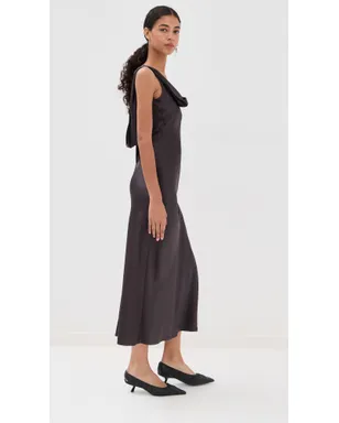 Acne Studios シルクサテン チュニックドレス グラファイトグレー - サムネイル4