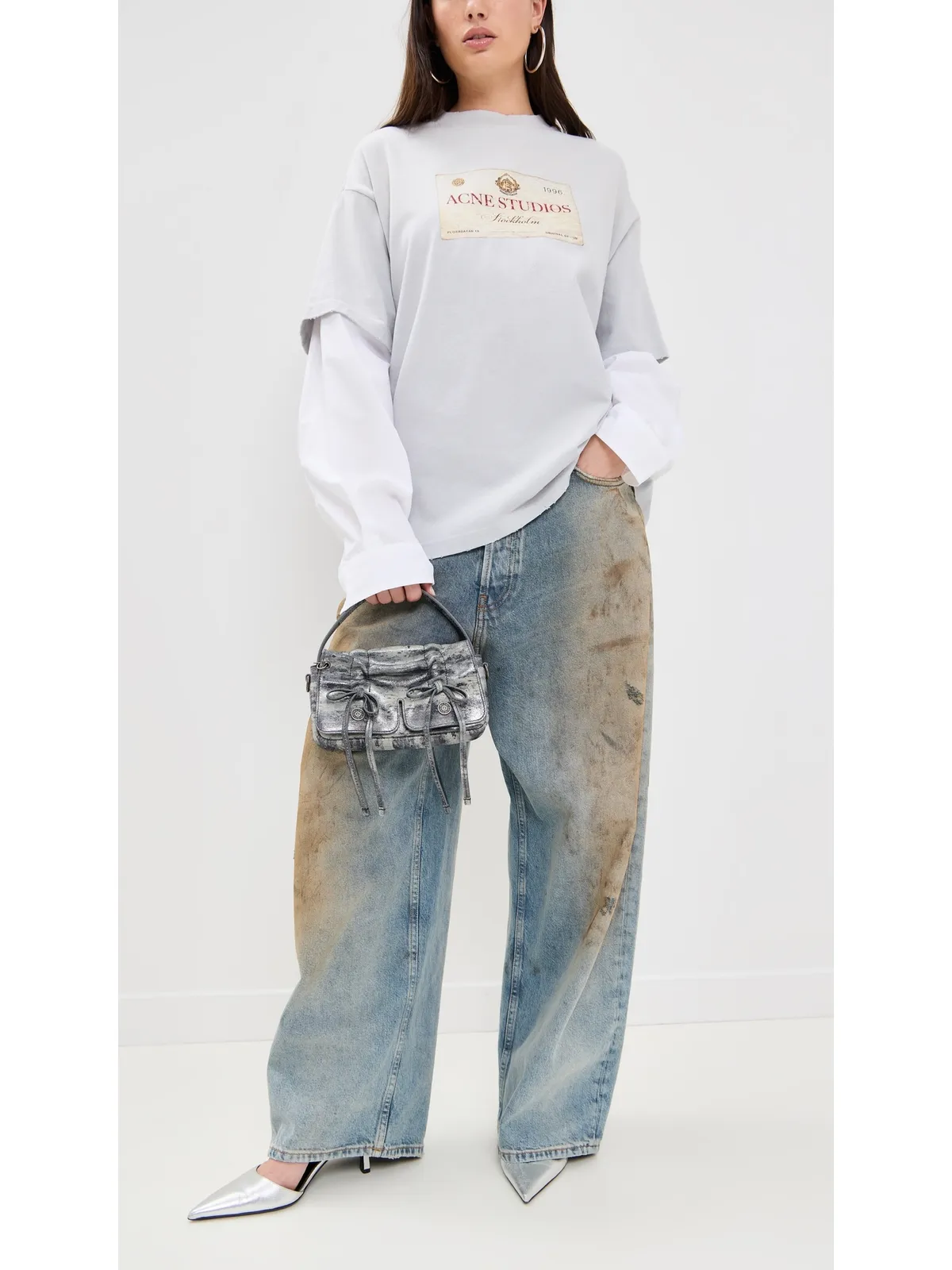 Acne Studios Multipocket Micro Dirty Snow バッグ グレー ワンサイズ - 画像3