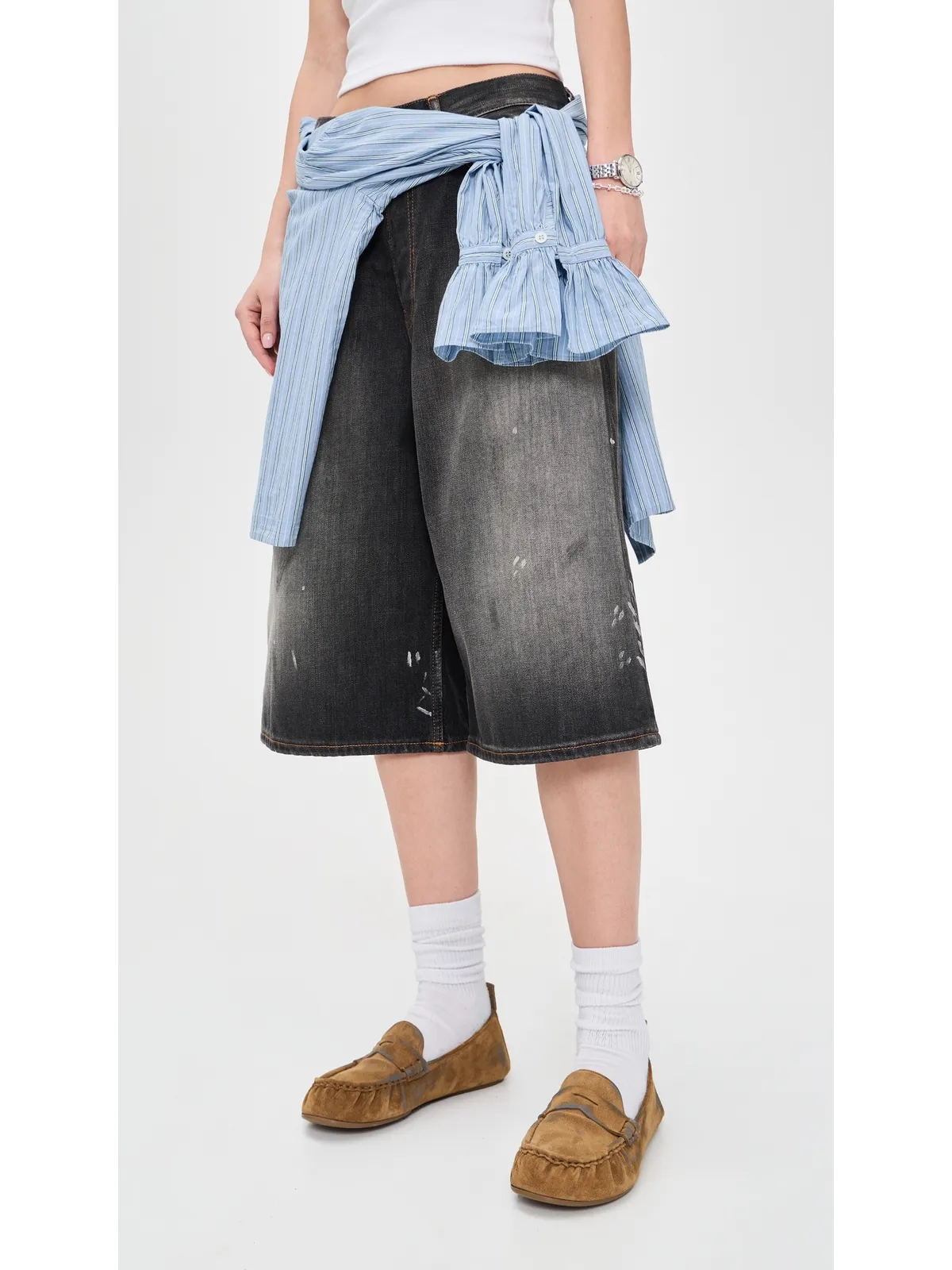 Acne Studios ボジャン スエード サドルローファー ベージュ/ブルー 39 - 画像3
