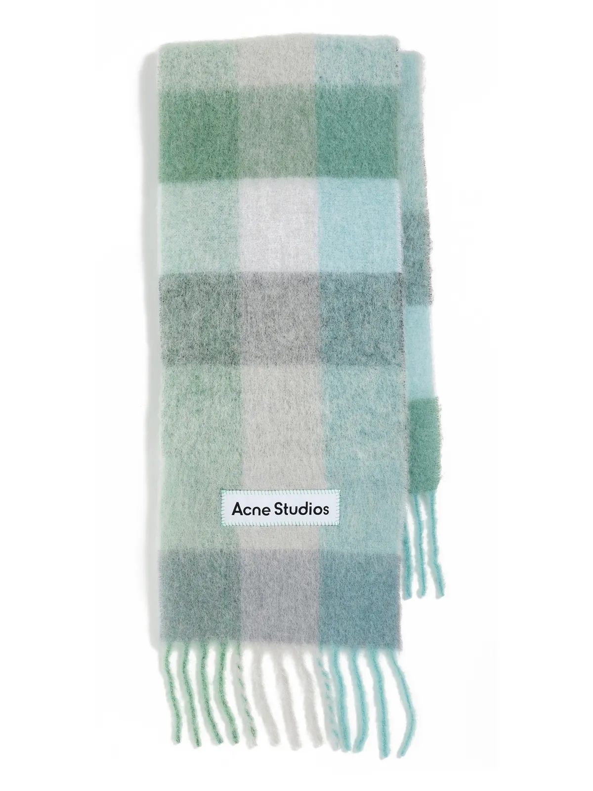Acne Studios ヴァリー 無地スカーフ ターコイズ/グレー/ミントグリーン フリーサイズ - 画像1