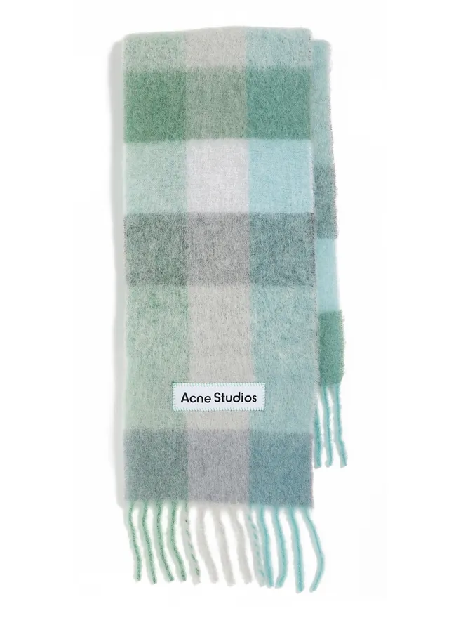 Acne Studios Acne Studios ヴァリー 無地スカーフ ターコイズ/グレー/ミントグリーン フリーサイズの商品画像