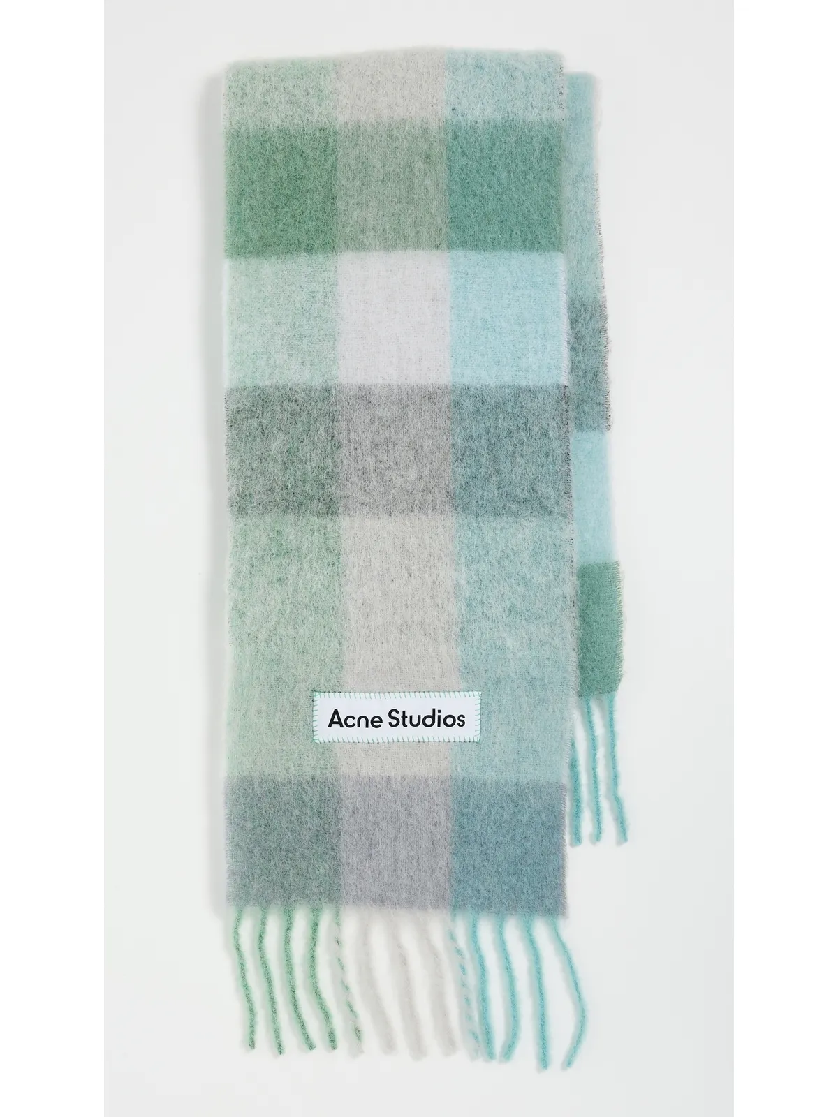 Acne Studios ヴァリー 無地スカーフ ターコイズ/グレー/ミントグリーン フリーサイズ - 画像2