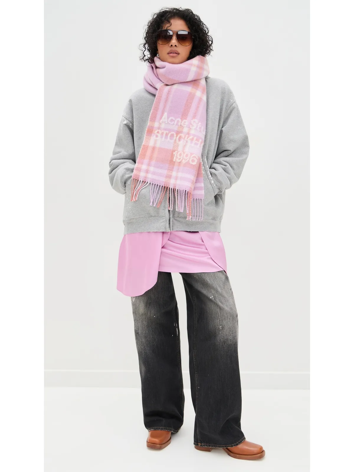 Acne Studios Venus Check 1996 RWS Scarf ピンク/フクシャ - 画像3