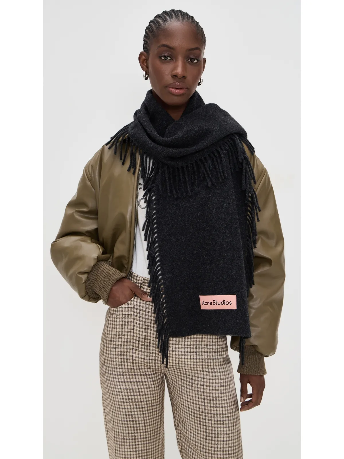 Acne Studios カナダ キャンキャン RWS スカーフ ブラックメランジ - 画像3