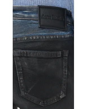 Acne Studios 2013 ストレッチ チャコール レザー仕上げパンツ ブラック - サムネイル6