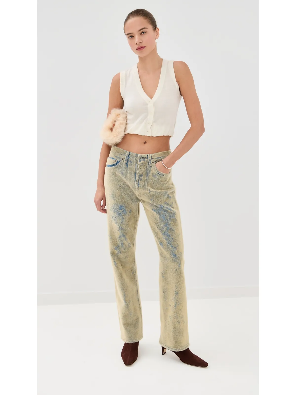 Acne Studios ルーズフィット 5ポケット デニム ブルー/ベージュ 36 - 画像5