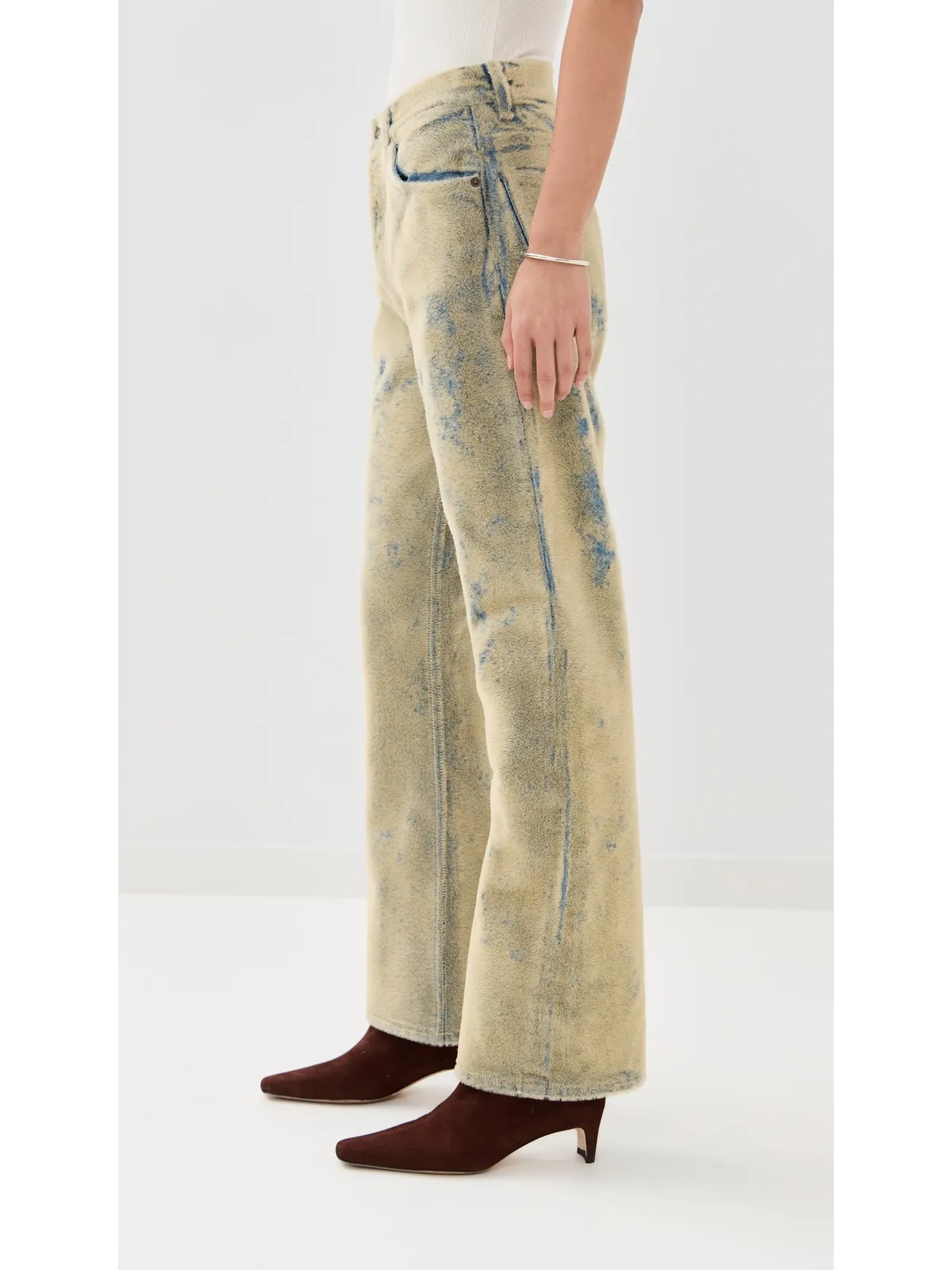 Acne Studios ルーズフィット 5ポケット デニム ブルー/ベージュ 36 - 画像4