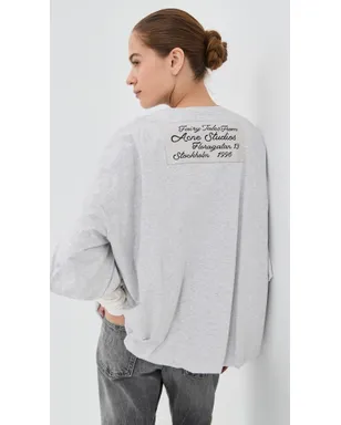 Acne Studios ギャザー入りロゴTシャツ グレー メランジ - サムネイル3