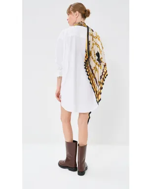 Acne Studios ボタンダウン・ドレス（スカーフ付き） ホワイト/ゴールド サイズ32 - サムネイル4