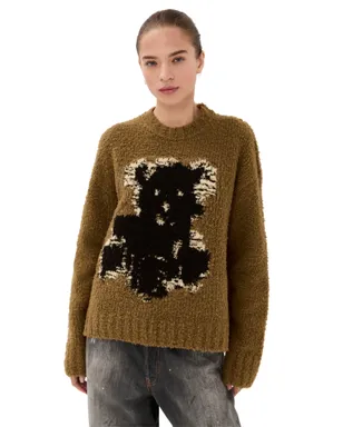 Acne Studios テディアニメーション クルーネックセーター カーキベージュ - サムネイル1