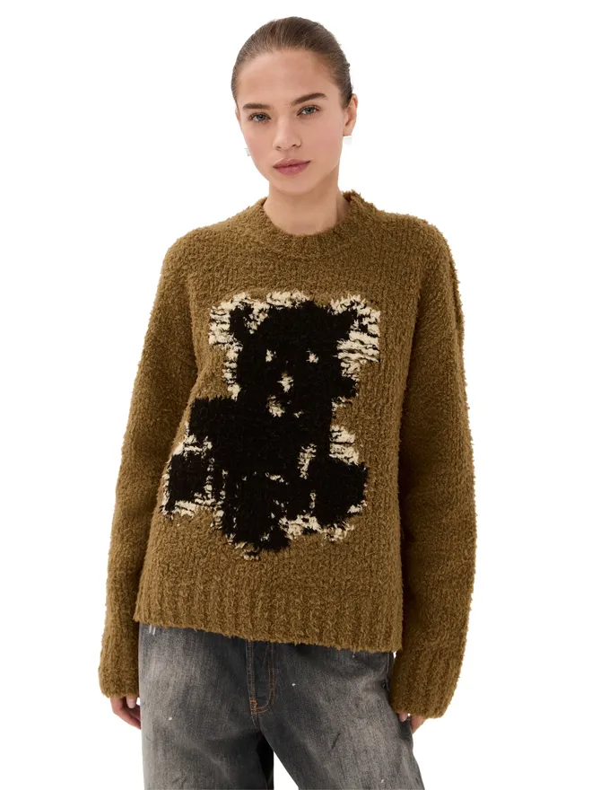 Acne Studios Acne Studios テディアニメーション クルーネックセーター カーキベージュの商品画像