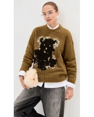 Acne Studios テディアニメーション クルーネックセーター カーキベージュ - サムネイル2