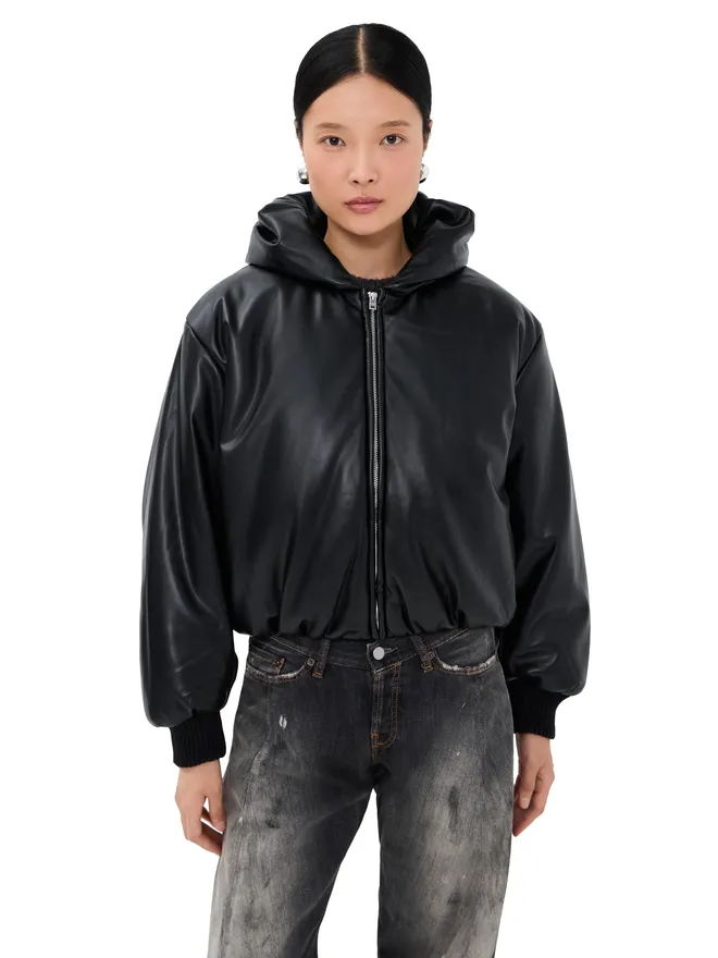 Acne Studios Acne Studios Grain フェイクレザー ジャケット ブラックの商品画像