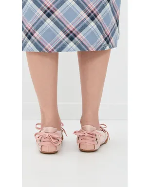 Acne Studios レースアップ サテン フラット パウダーピンク 39 - サムネイル5
