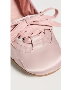 Acne Studios レースアップ サテン フラット パウダーピンク 39 - サムネイル6