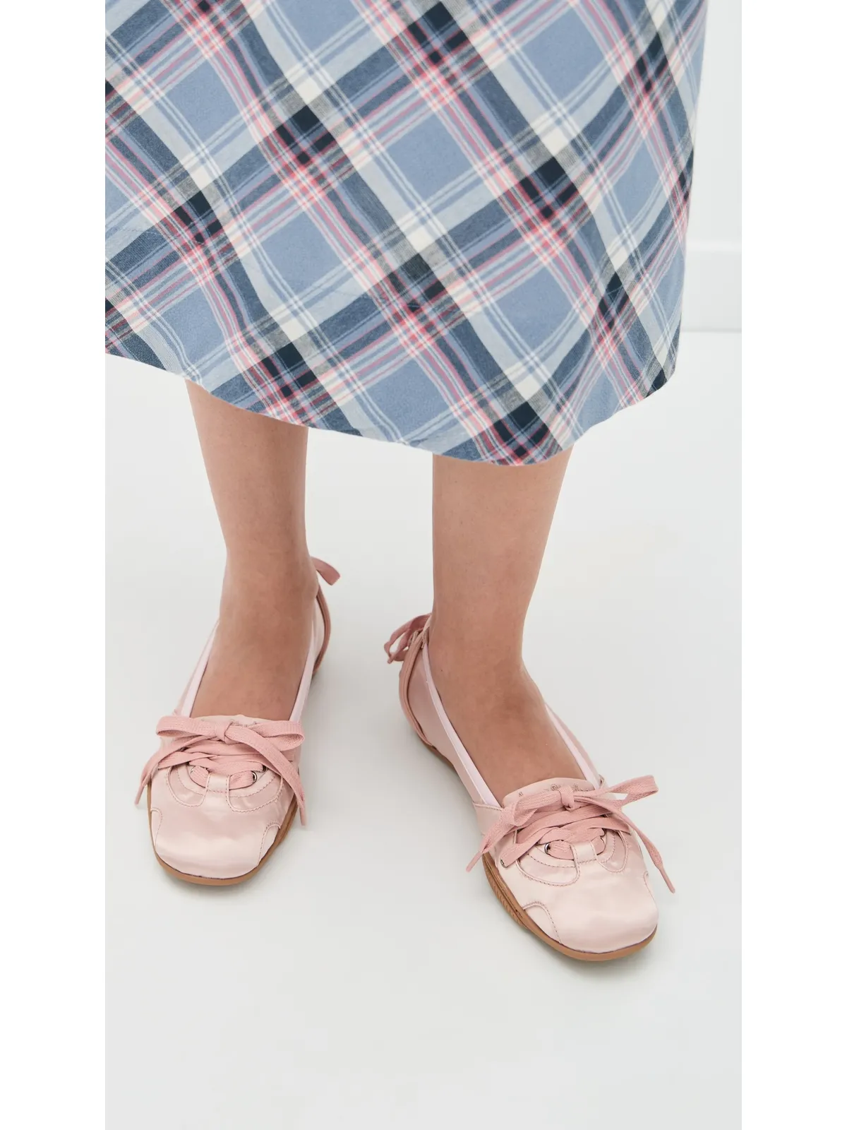 Acne Studios レースアップ サテン フラット パウダーピンク 39 - 画像3