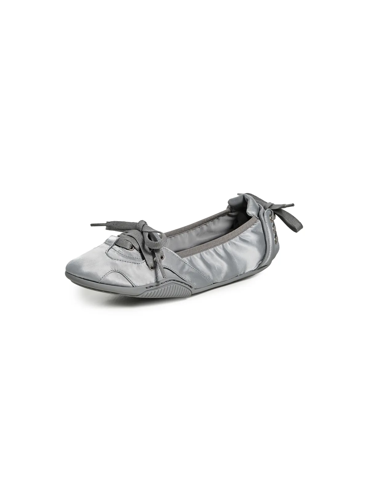 Acne Studios レースアップ サテン バレエフラット シルバーグレー 39 - 画像1