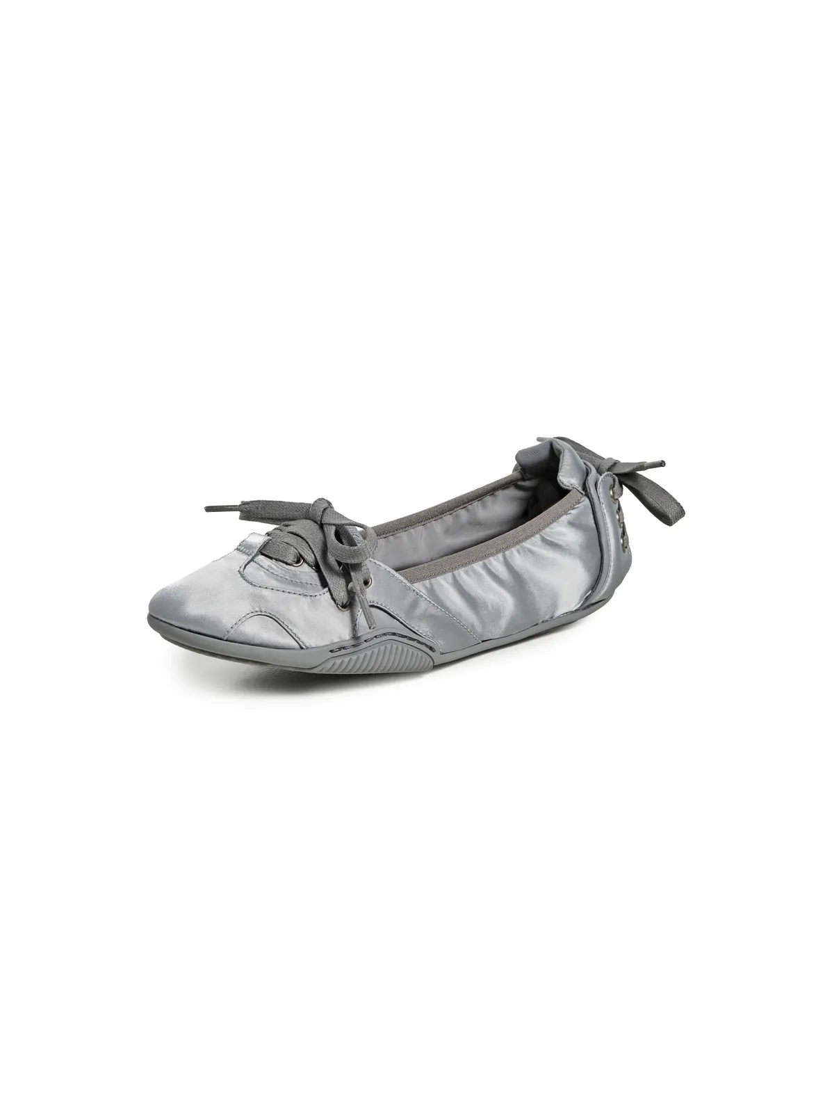 Acne Studios レースアップ サテン バレエフラット シルバーグレー 39 - 画像6