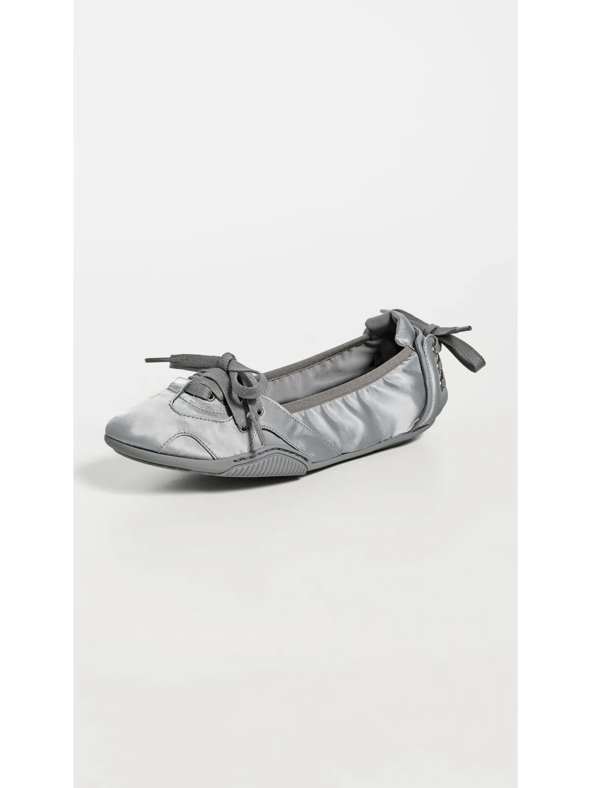 Acne Studios レースアップ サテン バレエフラット シルバーグレー 39 - 画像2