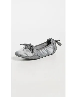 Acne Studios レースアップ サテン バレエフラット シルバーグレー 39 - サムネイル2