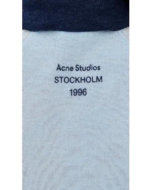 Acne Studios 透け感のあるポロセーター（ライトブルー／ネイビー） - サムネイル6