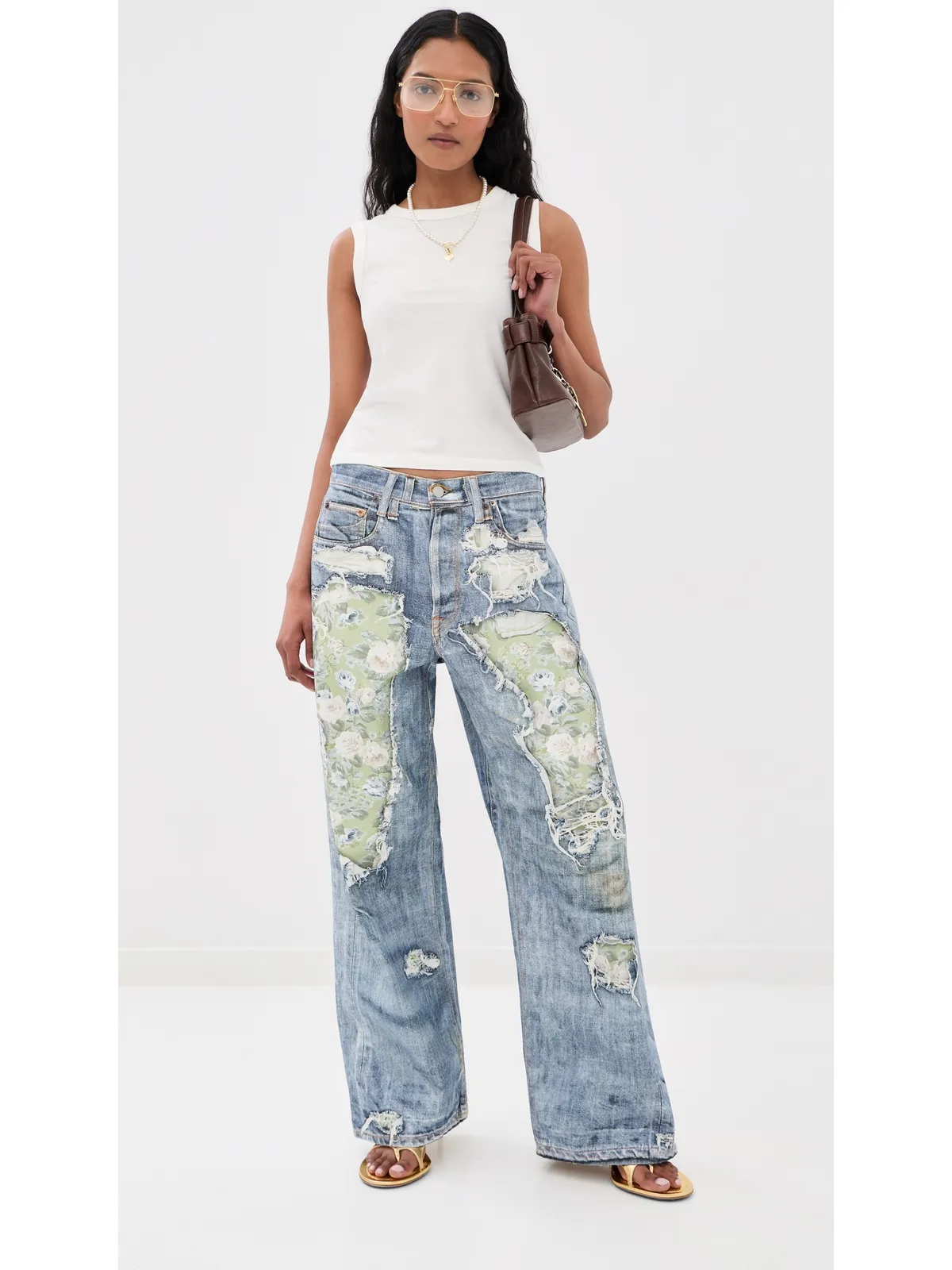 Acne Studios ローズプリントジーンズ - 画像5