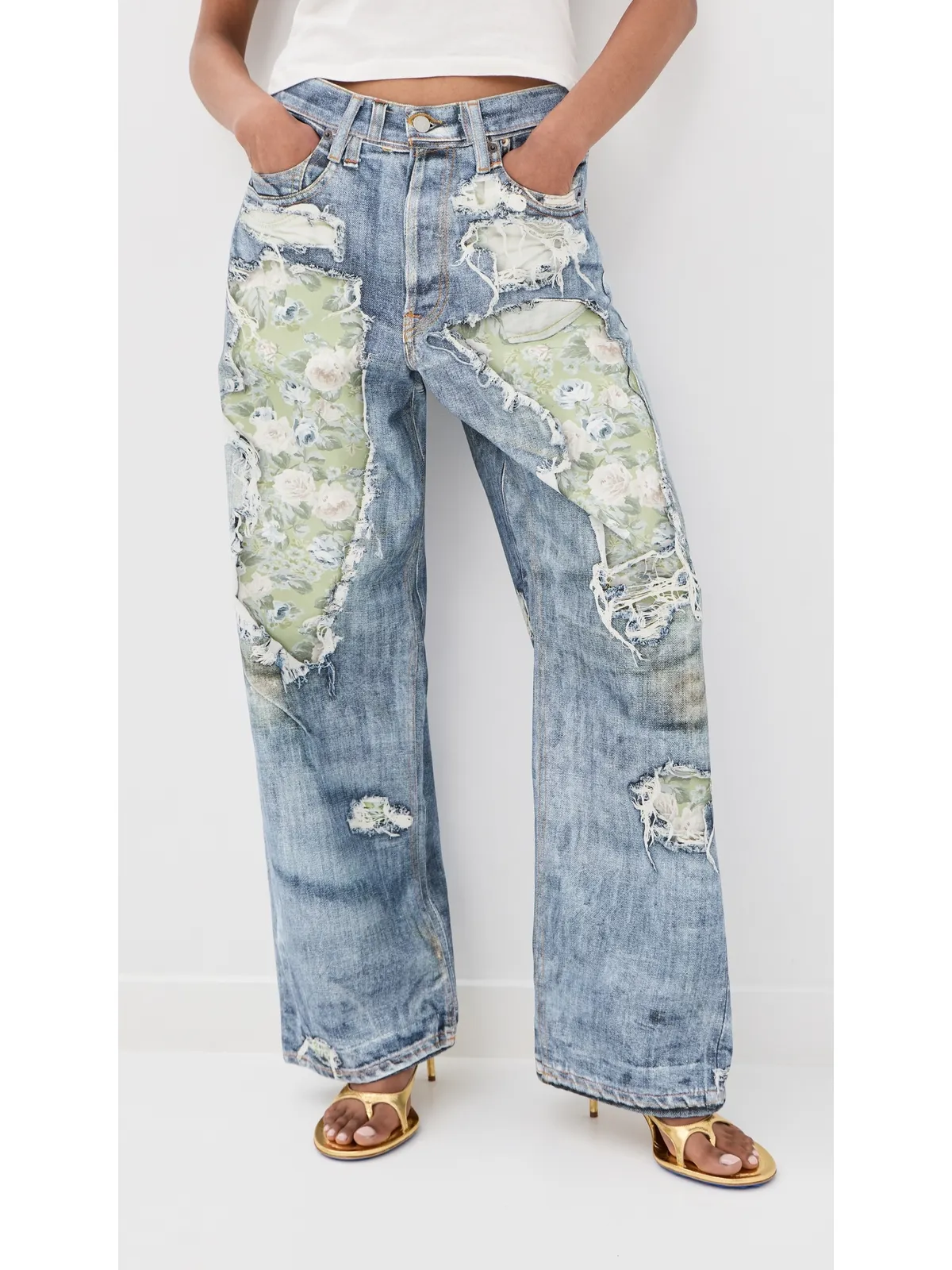 Acne Studios ローズプリントジーンズ - 画像2