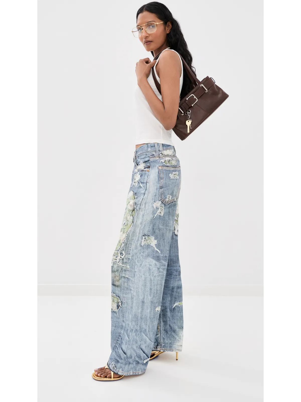 Acne Studios ローズプリントジーンズ - 画像4