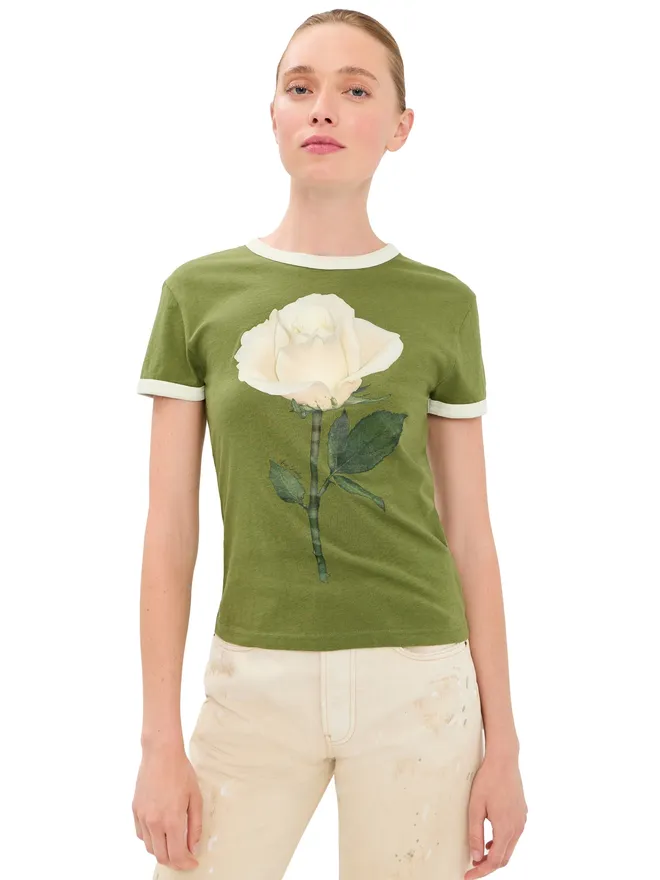 Acne Studios Acne Studios ローズTシャツ グリーン/ホワイトの商品画像