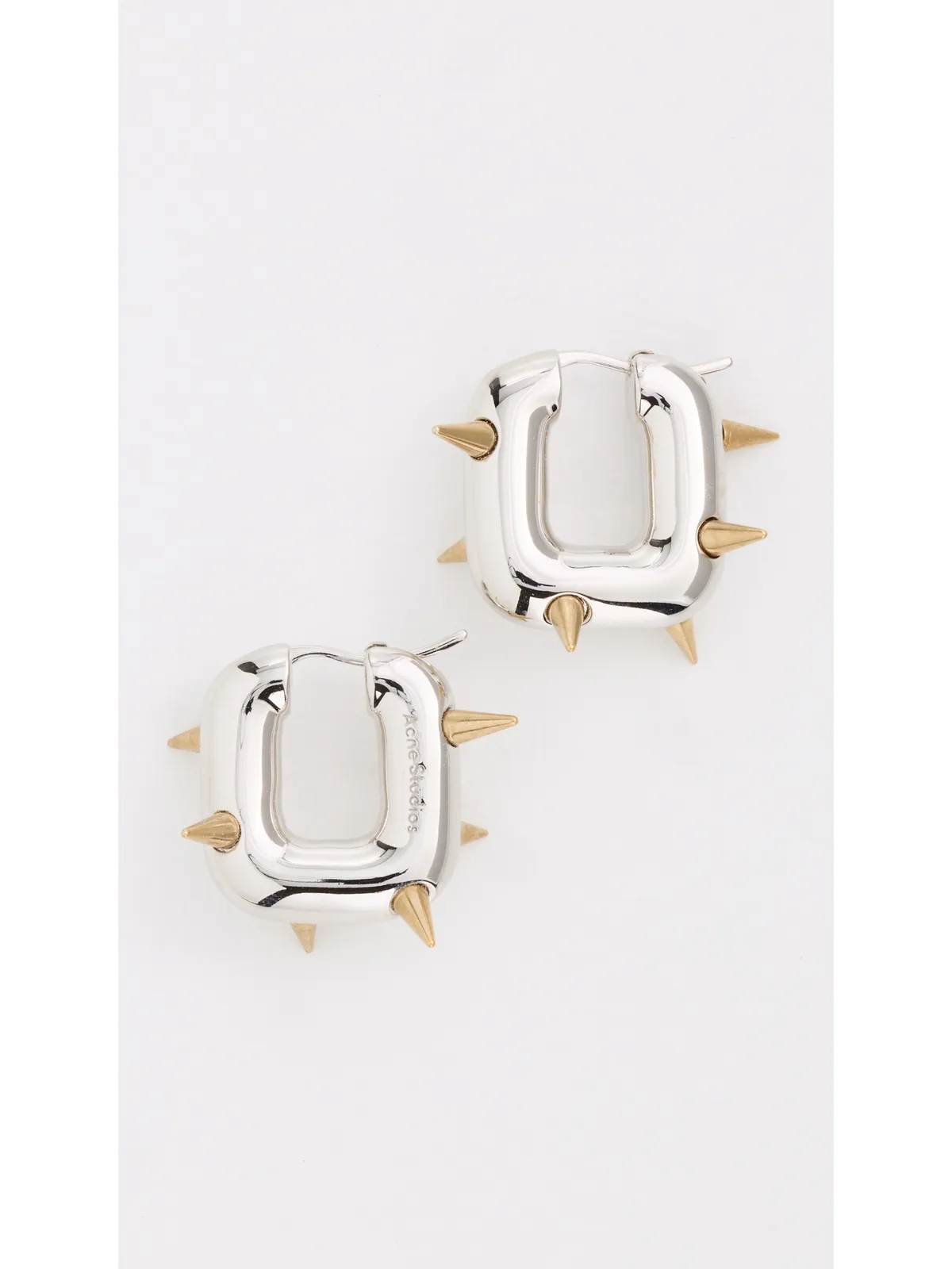 Acne Studios チャンキー ループ イヤリング シルバー/セミマットゴールド ワンサイズ - 画像2