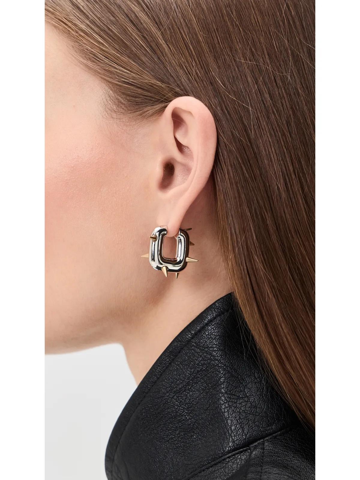Acne Studios チャンキー ループ イヤリング シルバー/セミマットゴールド ワンサイズ - 画像3
