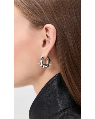Acne Studios チャンキー ループ イヤリング シルバー/セミマットゴールド ワンサイズ - サムネイル3