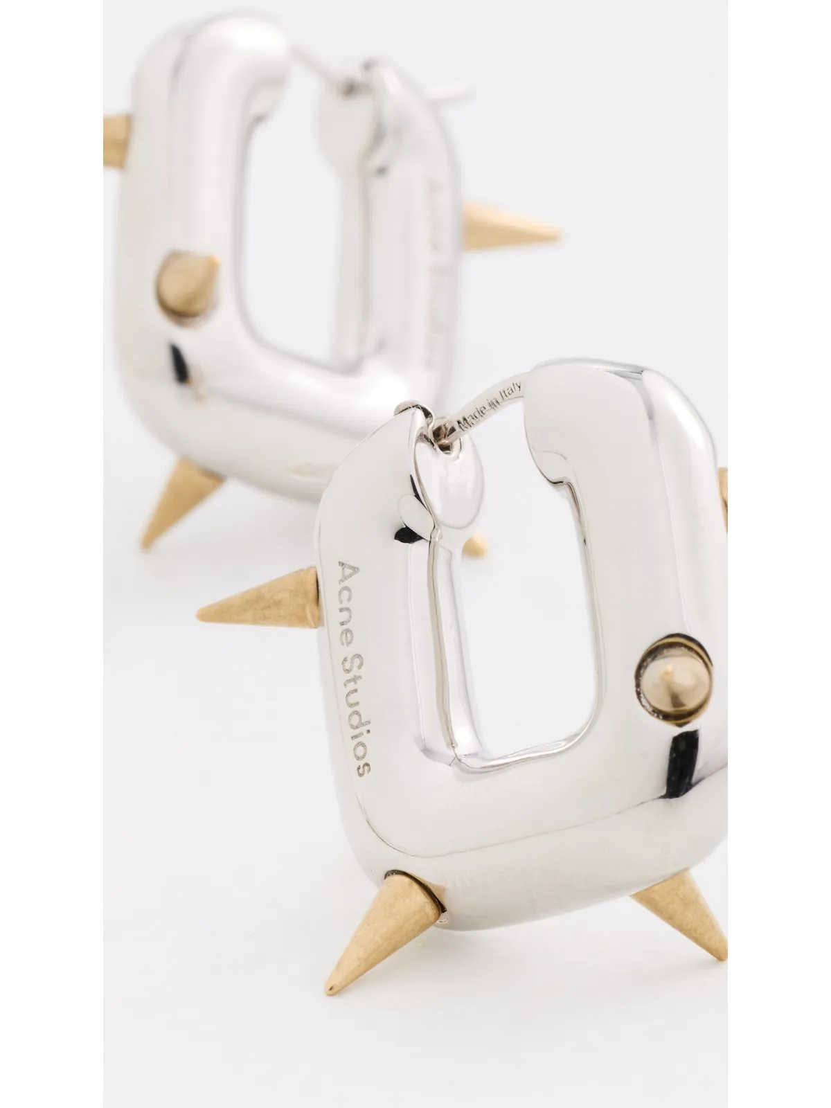 Acne Studios チャンキー ループ イヤリング シルバー/セミマットゴールド ワンサイズ - 画像4