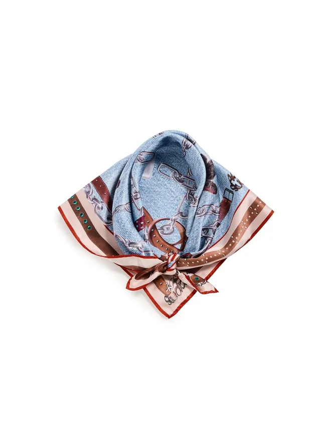 Acne Studios Acne Studios Vasco テディ シルク スカーフ デニム ブルー ワンサイズの商品画像