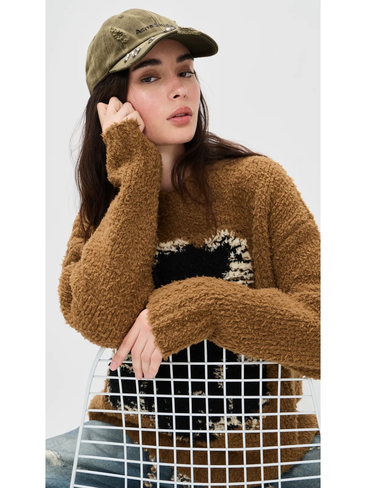 Acne Studios Carliy クリスタルブリム ハット ハンターグリーン - 画像3