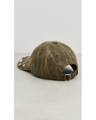 Acne Studios Carliy クリスタルブリム ハット ハンターグリーン - サムネイル4