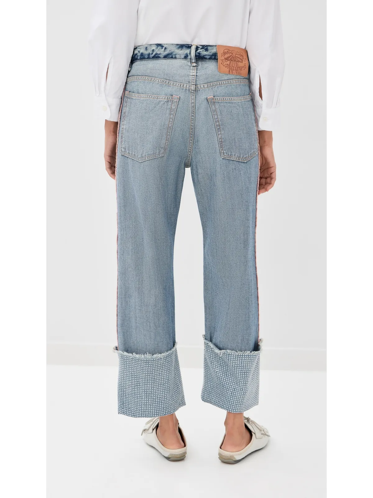Acne Studios カフ付きデニムパンツ ミッドブルー - 画像4