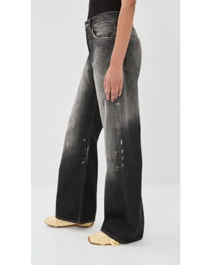 Acne Studios デニムパンツ ペイント風ダメージ加工 ブラック - サムネイル4