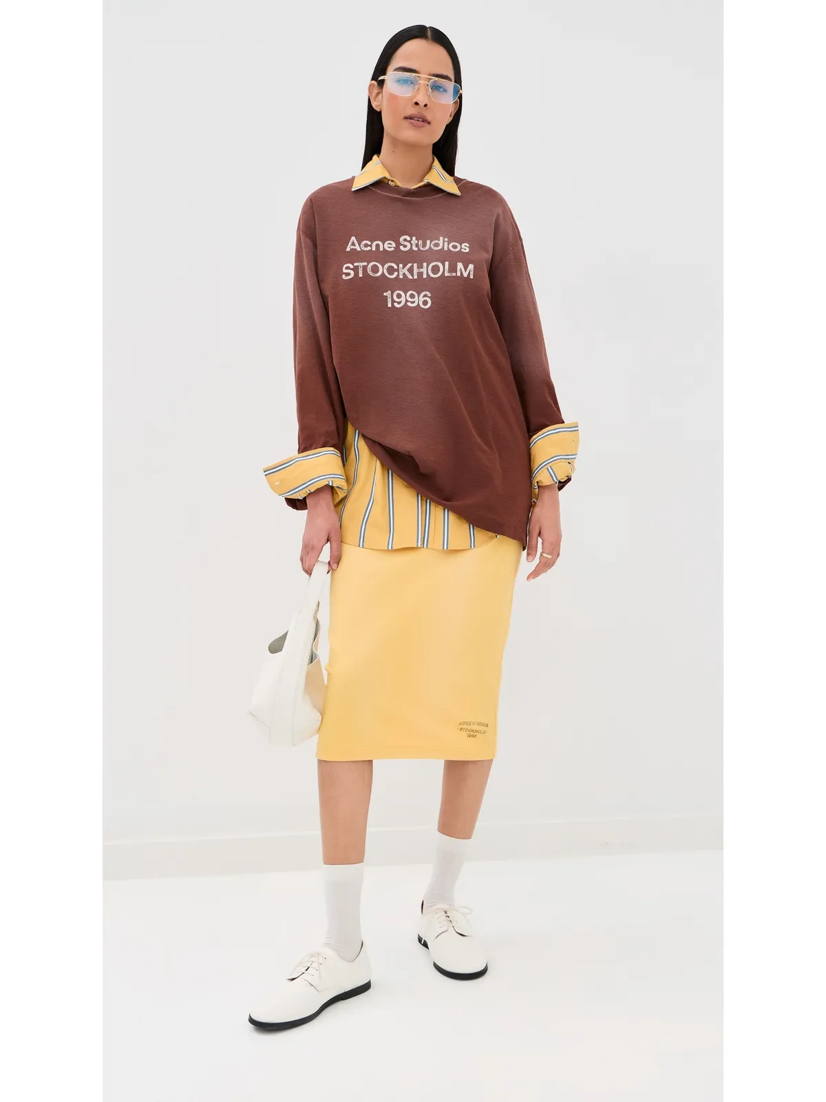 Acne Studios ミディスカート ウォームイエロー サイズM - 画像2