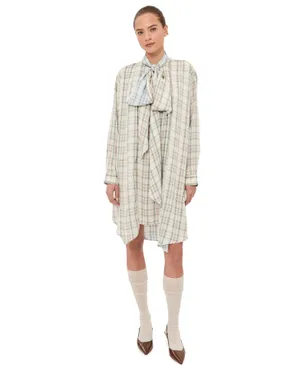 Acne Studios チェック柄チュニックドレス グリーン/ブルー - サムネイル1